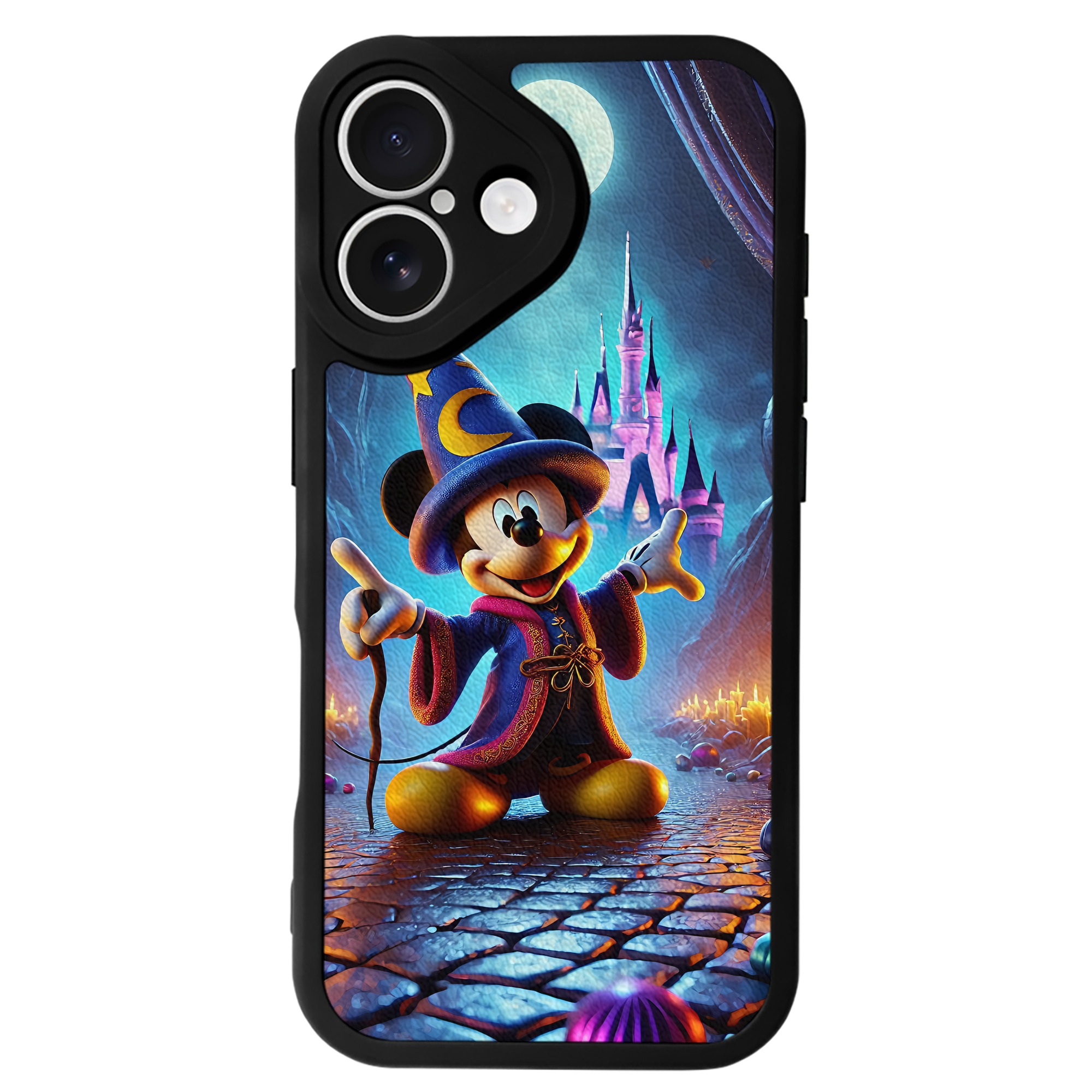 （画像用） ミッキーマウス Mickey Mouse 【iPhone 16シリーズ対応】シリコンスマホケース（レザー調） 材質：シリコン